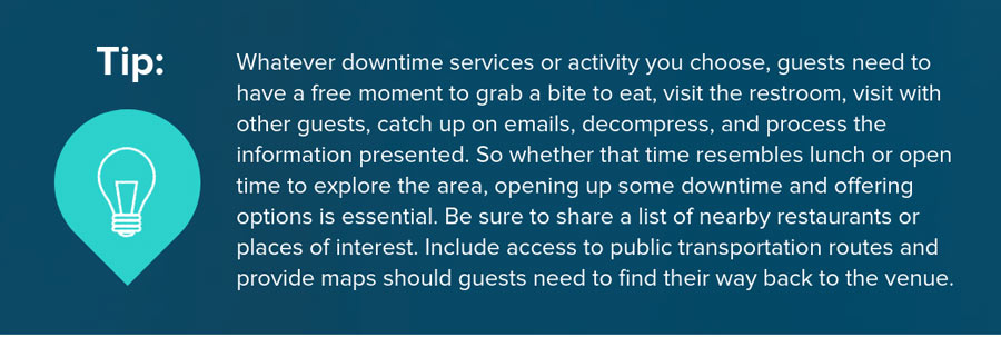 event planning downtime tip3